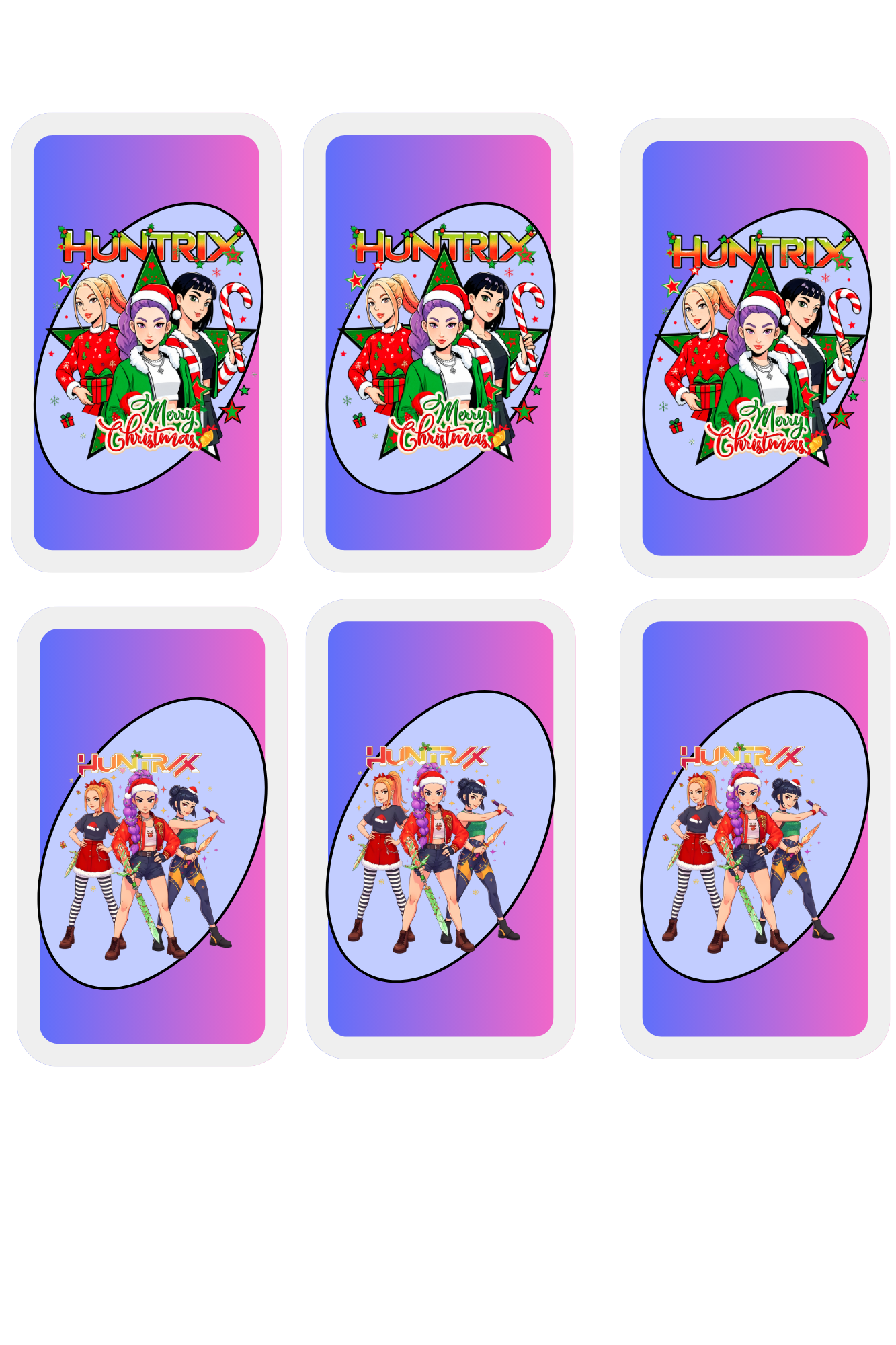 ✨ K-POP Christmas Warrior Game Cards V1 – Download & Print ✂️🎄